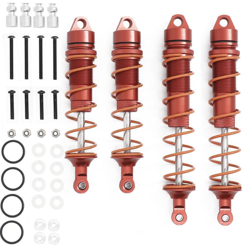 Stoßdämpfer-Set aus Aluminiumlegierung, vorne und hinten, für ARRMA 1/8 Kraton RC Auto (rot) von ULIIK
