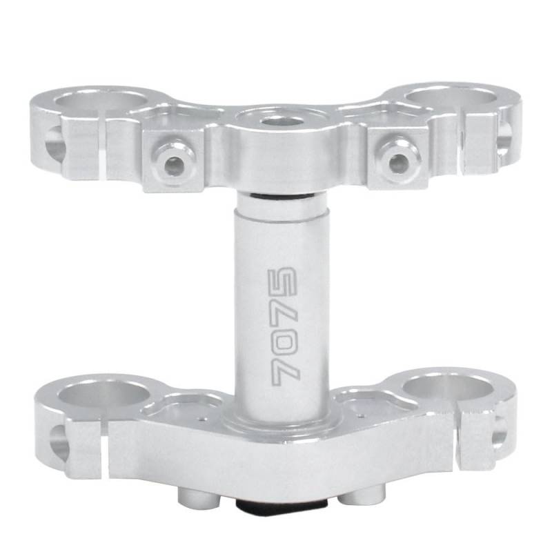 Vorderer Stoßdämpfer aus Aluminiumlegierung, integrierte feste Halterung, RC-Upgrade-Teile für LOSI 1/4 Promoto-MX RC Motorrad (Silber) von ULIIK