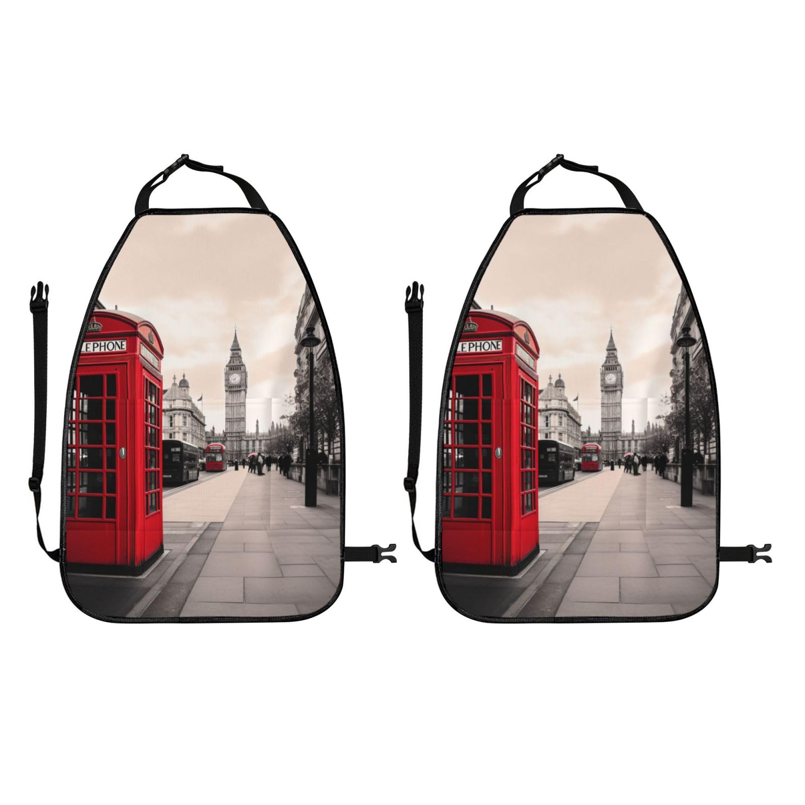 ULKMFFCF Red Phone Booth London Street bedruckte Trittmatten 2 Stück Autositz-Organizer Sitzschoner Bezug mit Aufbewahrungstasche ULKMFFCF Red Phone Booth London Street bedruckte Trittmatten 2 Stück Autositz-Organizer Sitzschoner Bezug mit Aufbewahrungstasche von ULKMFFCF
