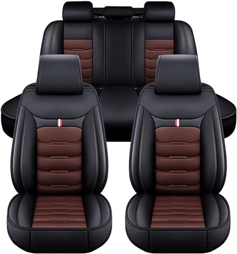 ULMANI Full Set Auto Sitzbezüge für Ford Kuga (2013-2017), Airbag kompatibel, wasserdicht, komplett vorne und hinten Schonbezüge (Color : Black-Coffee) von ULMANI