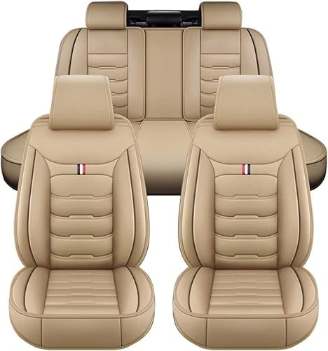 ULMANI Full Set Auto Sitzbezüge für Porsche Macan (2021-2022), Airbag kompatibel, wasserdicht, komplett vorne und hinten Schonbezüge (Color : Beige) von ULMANI