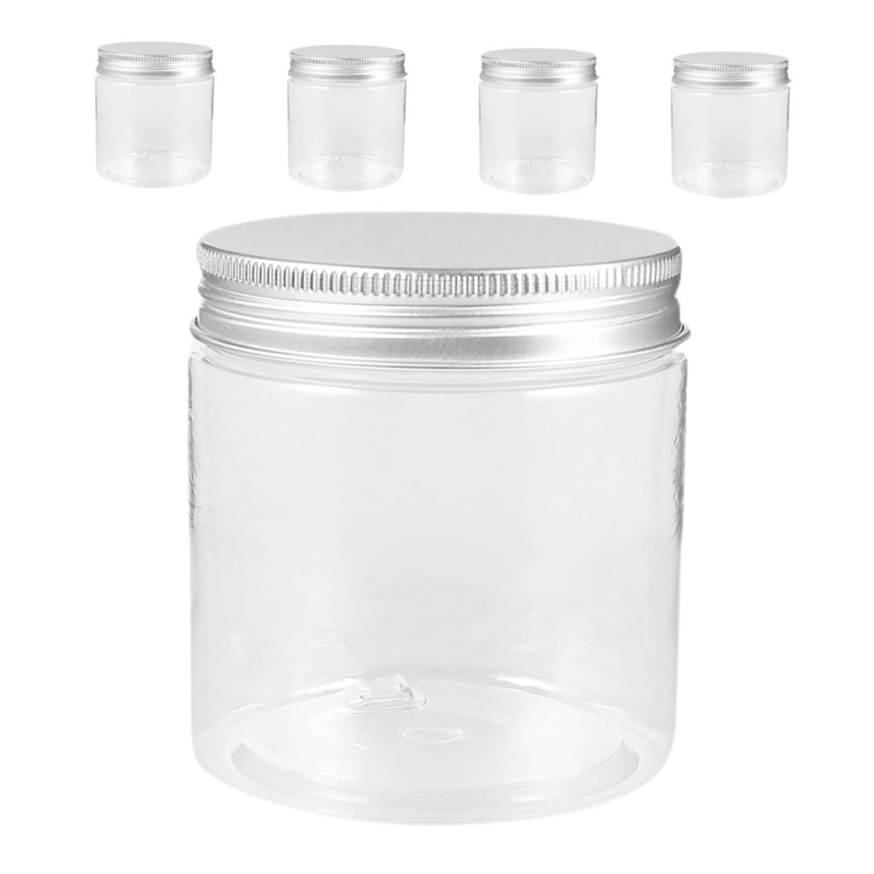 ULTECHNOVO 5 Stück Durchsichtige Plastikdosen 200 Ml Weite Öffnung Leere Einmachgläser Behälter Mit Silbernem Aluminiumdeckel Leere Kosmetikbehälter ULTECHNOVO 5 Stück Durchsichtige Plastikdosen 200 Ml Weite Öffnung Leere Einmachgläser Behälter Mit Silbernem Aluminiumdeckel Leere Kosmetikbehälter von ULTECHNOVO