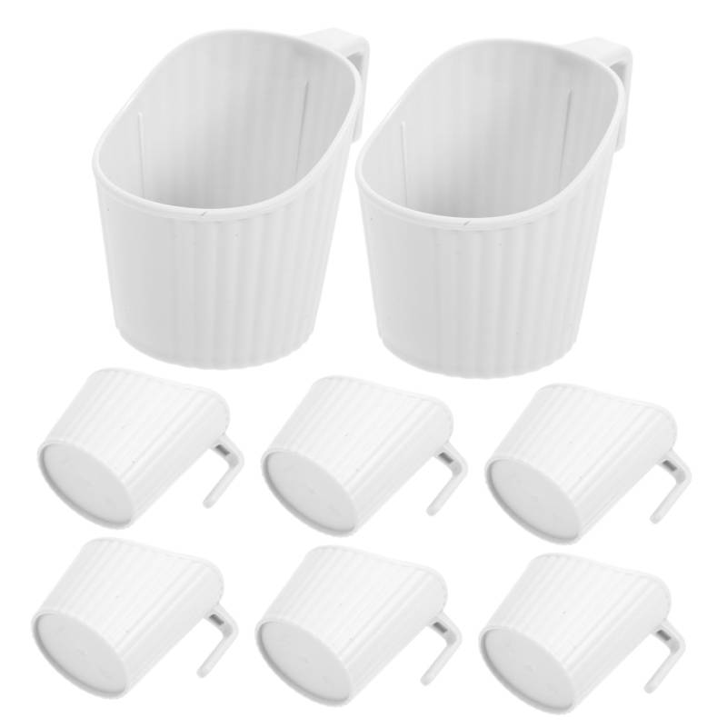 ULTECHNOVO 6 Stück Spender Für Pappbecher Eiskaffee-Isolator Ärmel Für Kalte Getränke Becherhalter Aus Kunststoff Eiskaffeehülle Mit Griff Eiskaffee-hülle Cup-ärmel Plastik Weiß von ULTECHNOVO