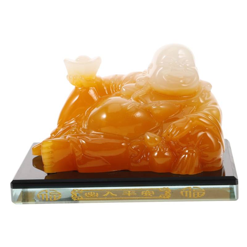ULTECHNOVO Ornament Feng Shui Buddha-statue für Auto Kunstharz-statuen Glassockel für Heimdekoration von ULTECHNOVO