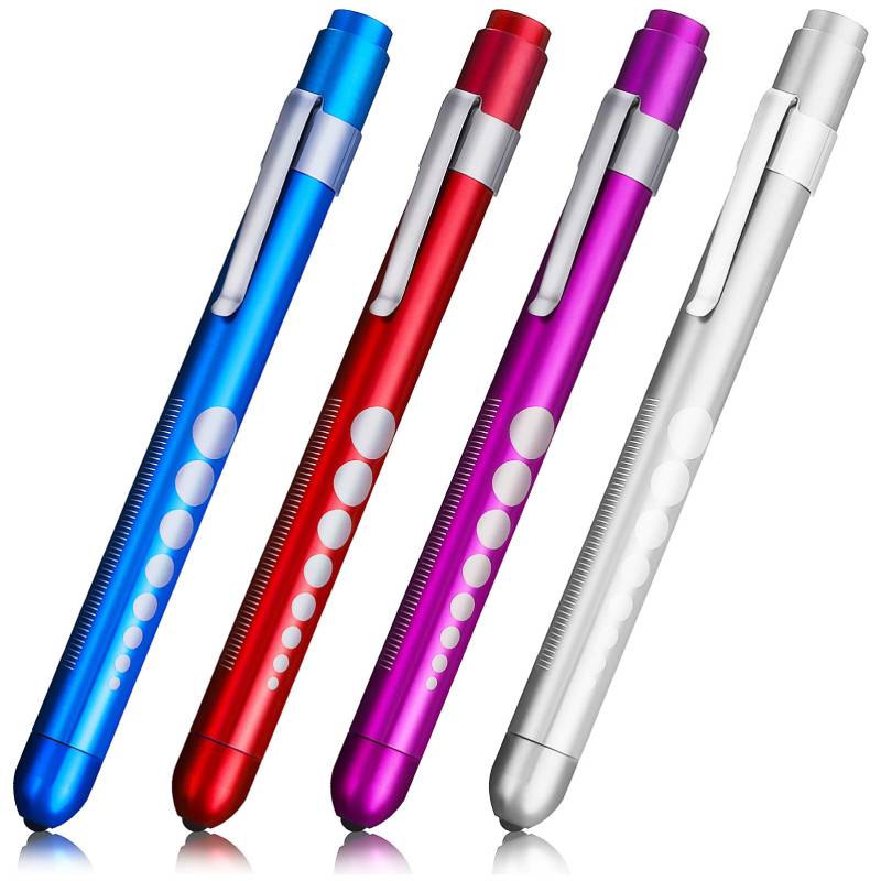 ULTECHNOVO Diagnostikleuchte Pupillenleuchte Medizinische Penlight (4-STÜCK), Wiederverwendbare LED Stiftlampe, Diagnostische Stiftlampe Taschenlampe mit Messgerät, Zubehör für Ärzte, von ULTECHNOVO