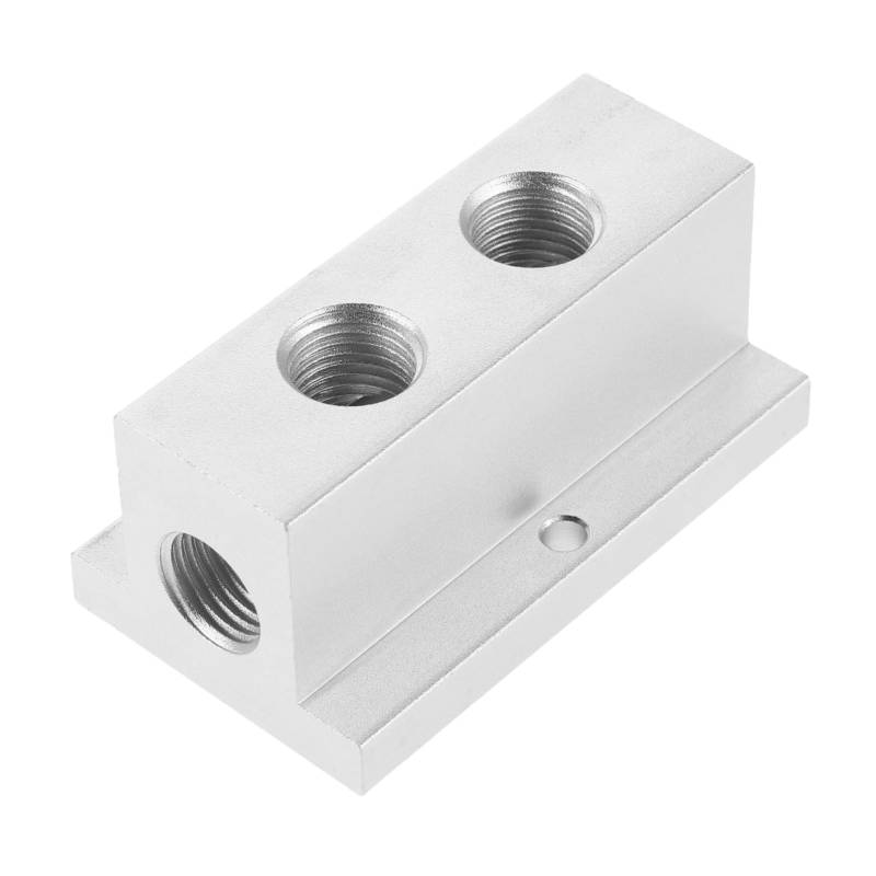ULTECHNOVO Luftverteilungsblock Luftsystem Zubehör Luftverteiler Luftteiler pneumatischer Verteiler Gasverteiler Luftstromteiler Luftverteilungsadapter Aluminiumlegierung Silver von ULTECHNOVO