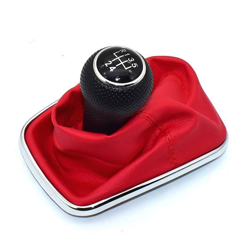 Auto Schaltknauf Für VW MK4 Für Golf 4 IV Für GTI R32 Für Jetta Für Bora Rot Stich 23mm 5/6 Speed ​​Shifter Manuelle Schaltknauf Gaitor Boot Schalthebel Abdeckung(5 Speed-13) von UMDJJU