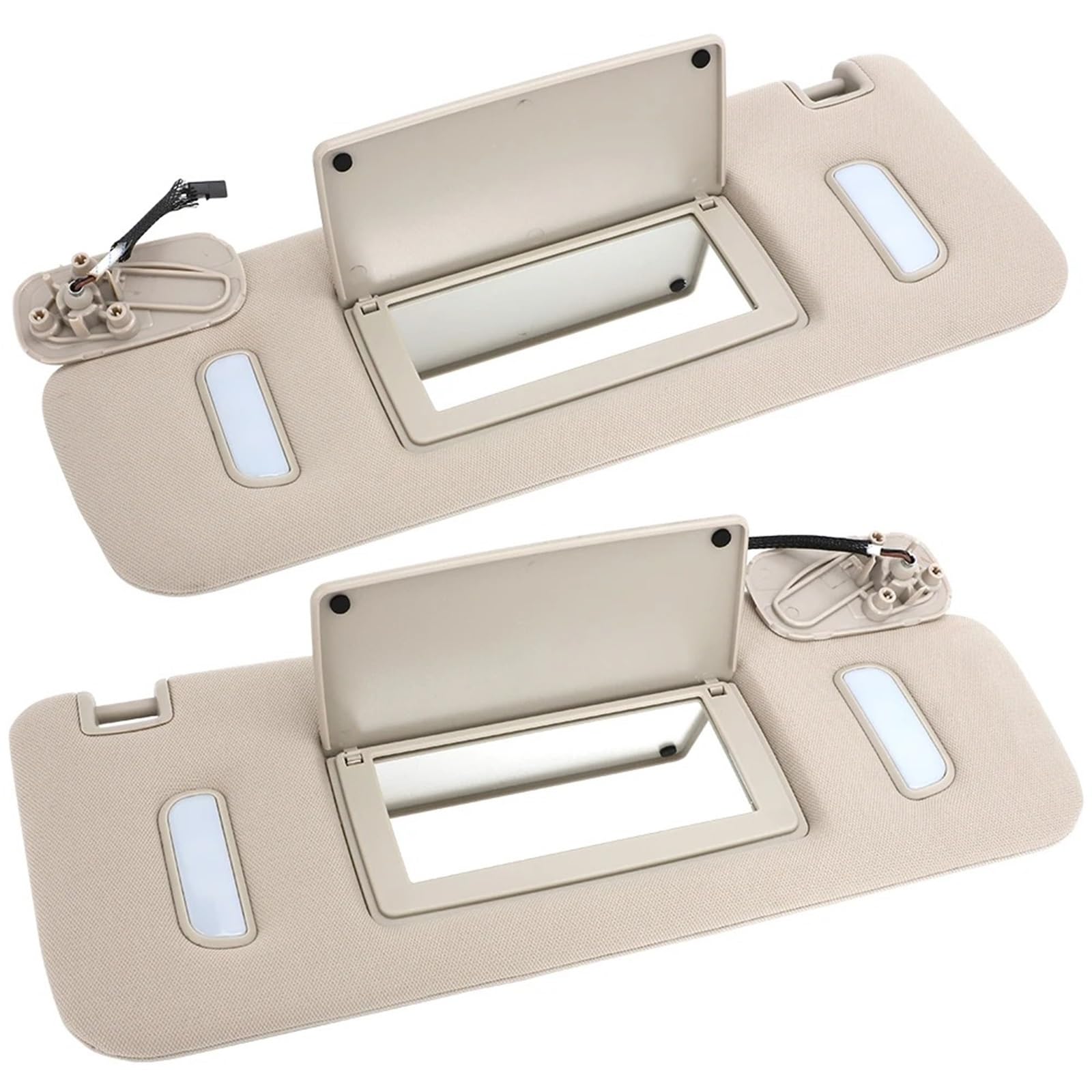 Auto-Sonnenblendenbaugruppe Für GMC Für Sierra 2007-2014 Fahrer Passagier Seite Sonnenblende Make-Up Spiegel Sonne Schild Bord Sonnenblende Blendfreie Sonnenblende(Left-Right) von UMDJJU