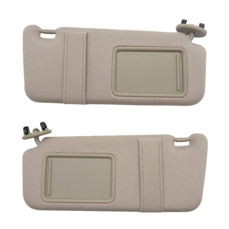 Auto-Sonnenblendenbaugruppe Für Toyota Für Camry 2007 2008 2009 2010 2011 74310-06750-E0 74320-06780-B0 Fahrer Passenge Seite Sonnenblende Ohne Licht Blendfreie Sonnenblende(Beige Left and Right) von UMDJJU