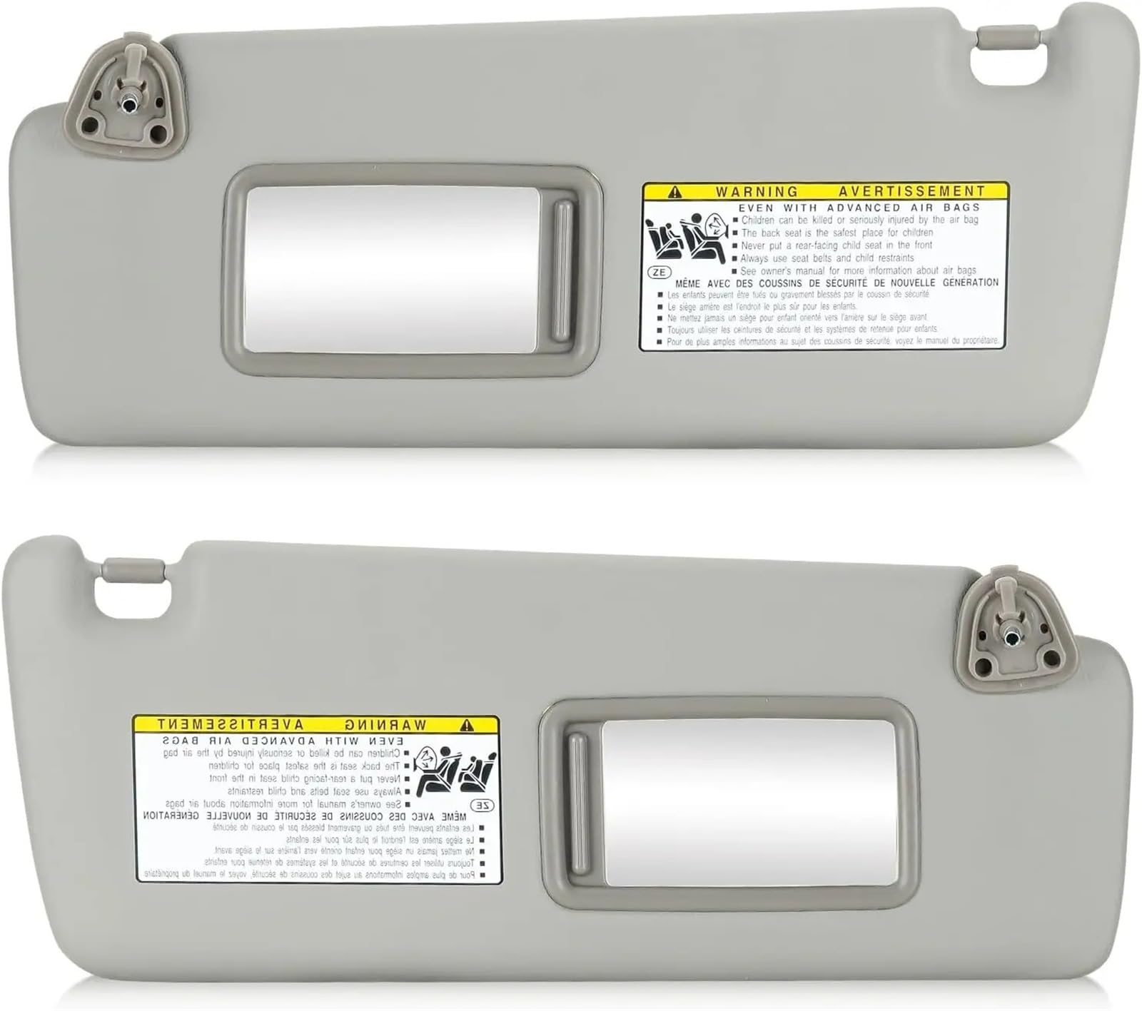 Auto-Sonnenblendenbaugruppe Für Toyota Für Highlander 2004-2007 Mit Make-Up Spiegel Haupt Und Beifahrer Seite Innen Auto Teile 74320-48260-A0 Sonnenblende Blendfreie Sonnenblende(Gray Left Right) von UMDJJU