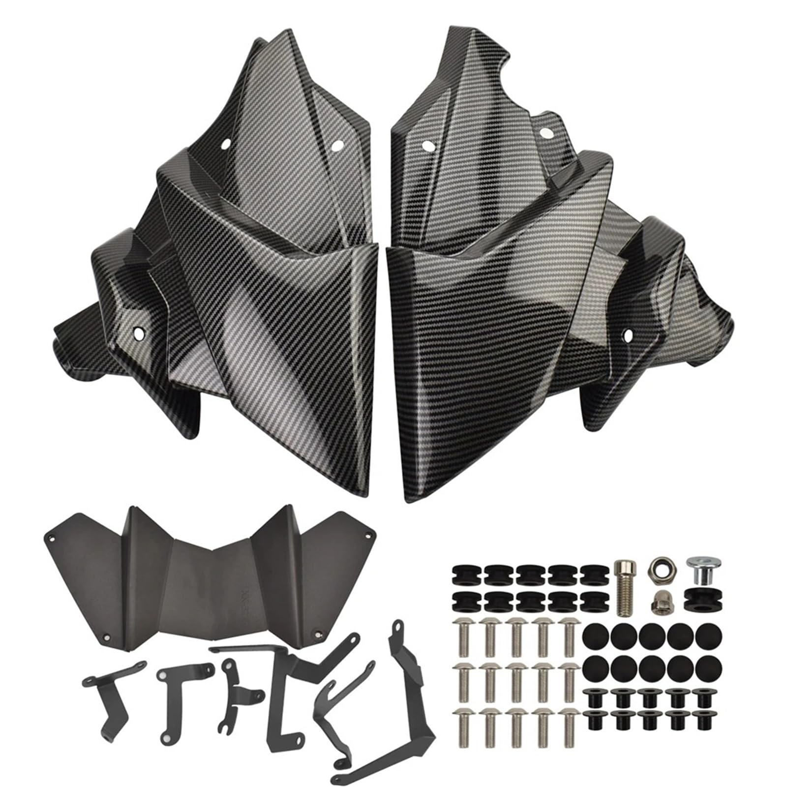 Engine Protection Skid Plate Für Tracer 9 GT 2021-2023 Für MT09 SP Bauchwanne Bauchpanschutz Motorrad Untermotor Chassis Schutz Skid Platte Spoiler Skid Plate(Carbon Fiber Look) von UMDJJU