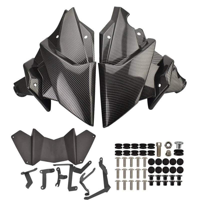 Engine Protection Skid Plate Für Tracer 9 GT 2021-2023 Für MT09 SP Bauchwanne Bauchpanschutz Motorrad Untermotor Chassis Schutz Skid Platte Spoiler Skid Plate(Carbon Fiber Look) von UMDJJU