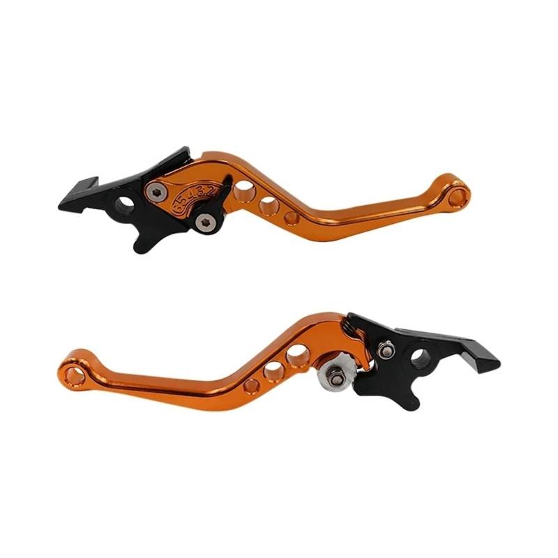 Motorrad Kupplung Bremsgriffhebel Universal CNC Legierung Motorrad Brems Griff Einstellbare Größe Moto Motorrad Modifikation Kupplung Trommel Bremshebel Griff(Orange) von UMDJJU