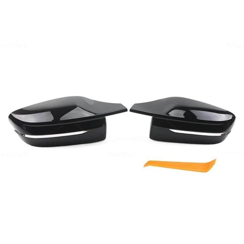 Spiegelkappen Für 3 4 5 7 8 Serie G20 G21 G30 G38 G22 G23 G11 G12 G15 G16 Carbon Fiber Glossy Black Ersatz Seitenspiegelabdeckungen Kappe Rückspiegel Abdeckung(LHD-Black) von UMDJJU