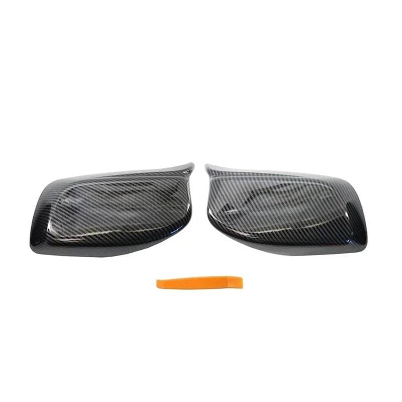 Spiegelkappen Für 5 Series E60 E61 E63 E64 2004-2008 520i 525i 528i 528xi 530i Carbon Fiber Look Schwarze Rückspiegel-Abdeckkappen Rückspiegel Abdeckung(Carbon One Pair) von UMDJJU