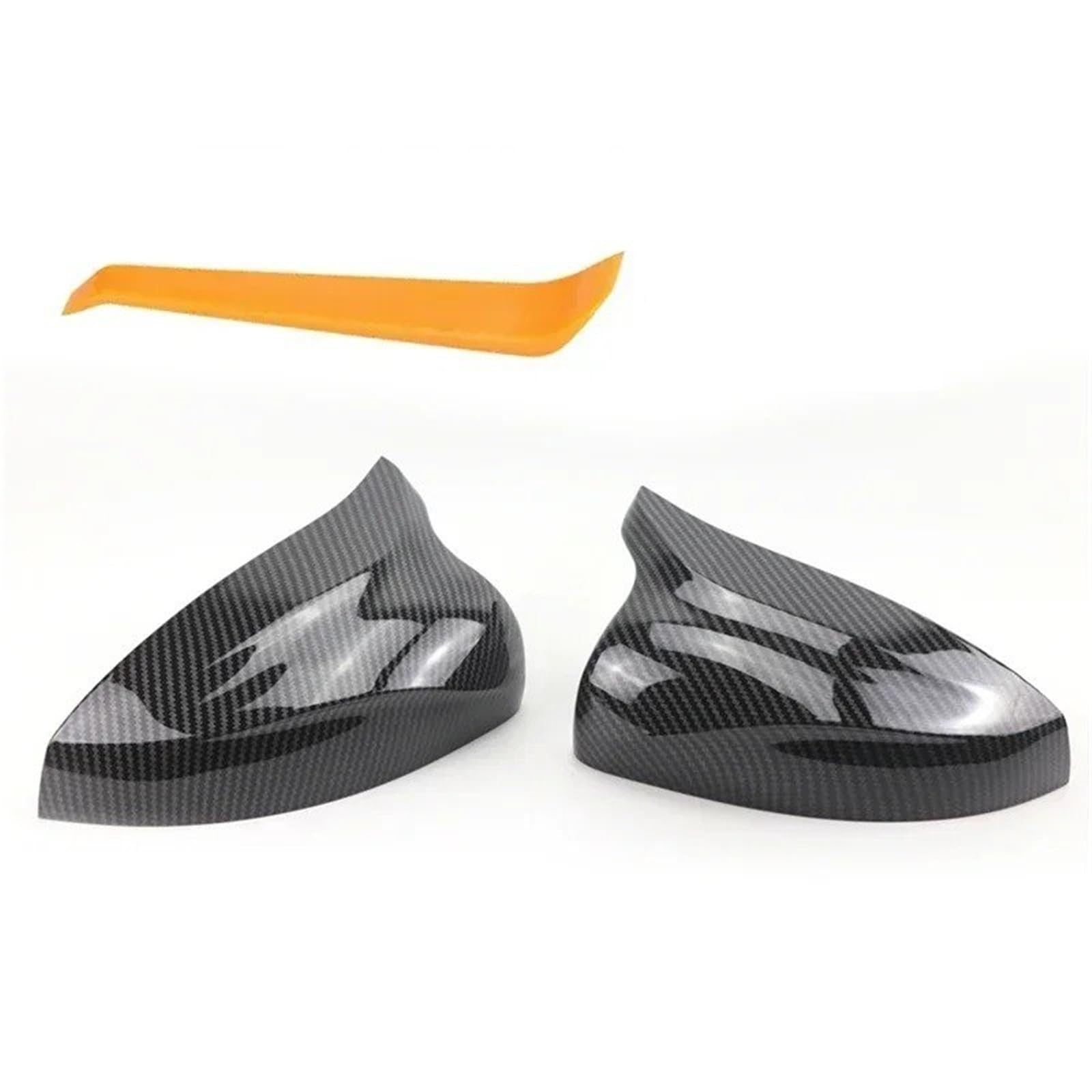 Spiegelkappen Für A3 Für S3 Für 8V Für RS3 2013-2019 2X Kohlefaser-Stil Hornform Auto Rückansicht Türflügel Seitenspiegel Abdeckkappen Shell Case Rückspiegel Abdeckung(Carbon Fiber Look) von UMDJJU