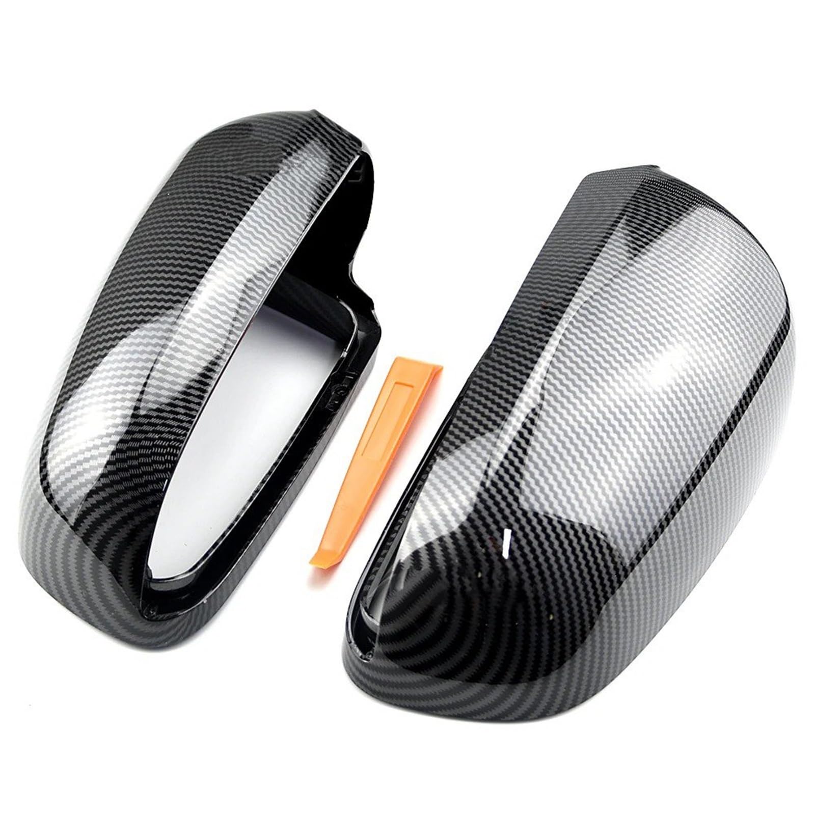 Spiegelkappen Für A4 S4 B6 B7 Für A6 C6 1 Paar Auto-Außenspiegelkappen Mattchrom-Spiegelabdeckung Rückspiegelkappe S-Linie Rückspiegel Abdeckung(Carbon Look Black) von UMDJJU