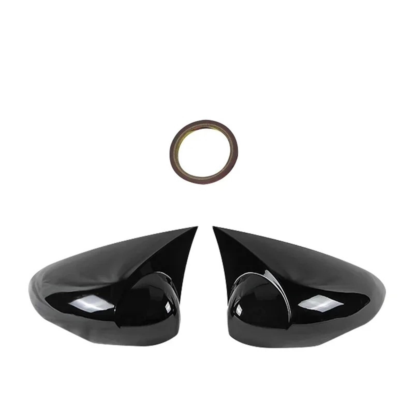 Spiegelkappen Für Ford Für Fiesta 7 VII Für MK7 2010 2011 2012 2013 2014 2015 2016 2017 Carbon Fiber Helle Schwarze Seite Rückspiegel Abdeckung Rückspiegel Abdeckung(Bright Black) von UMDJJU