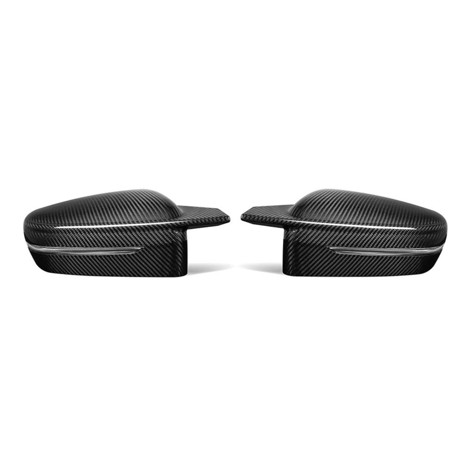 Spiegelkappen Für G30 G38 G32 G11 G12 G14 G15 G16 2015-IN Echt Dry Carbon Fiber Auto Tür Seite Flügel Rückspiegel Abdeckung Kappen Glänzend Rückspiegel Abdeckung(M*4 Horn Style) von UMDJJU