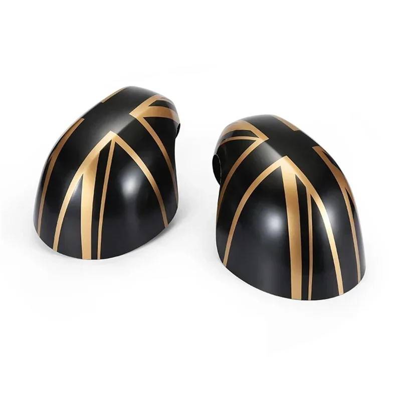 Spiegelkappen Für MINI Für Cooper S 2020 2021 2022 2023 Für Countryman Für F60 F54 F55 F56 F57 Rückspiegelabdeckungen Rückspiegel Abdeckung(D Gold,with Light Hole) von UMDJJU