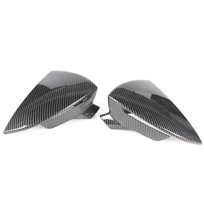 Spiegelkappen Für Seat Für Leon Für Lion 5F III Für Ibiza 6F V KJ1 Für Arona KJ7 Kohlefaser Schwarz Auto Rückansicht Tür Flügel Seitenspiegel Abdeckkappen Shell Case Rückspiegel Abdeckung(Carbon patte von UMDJJU