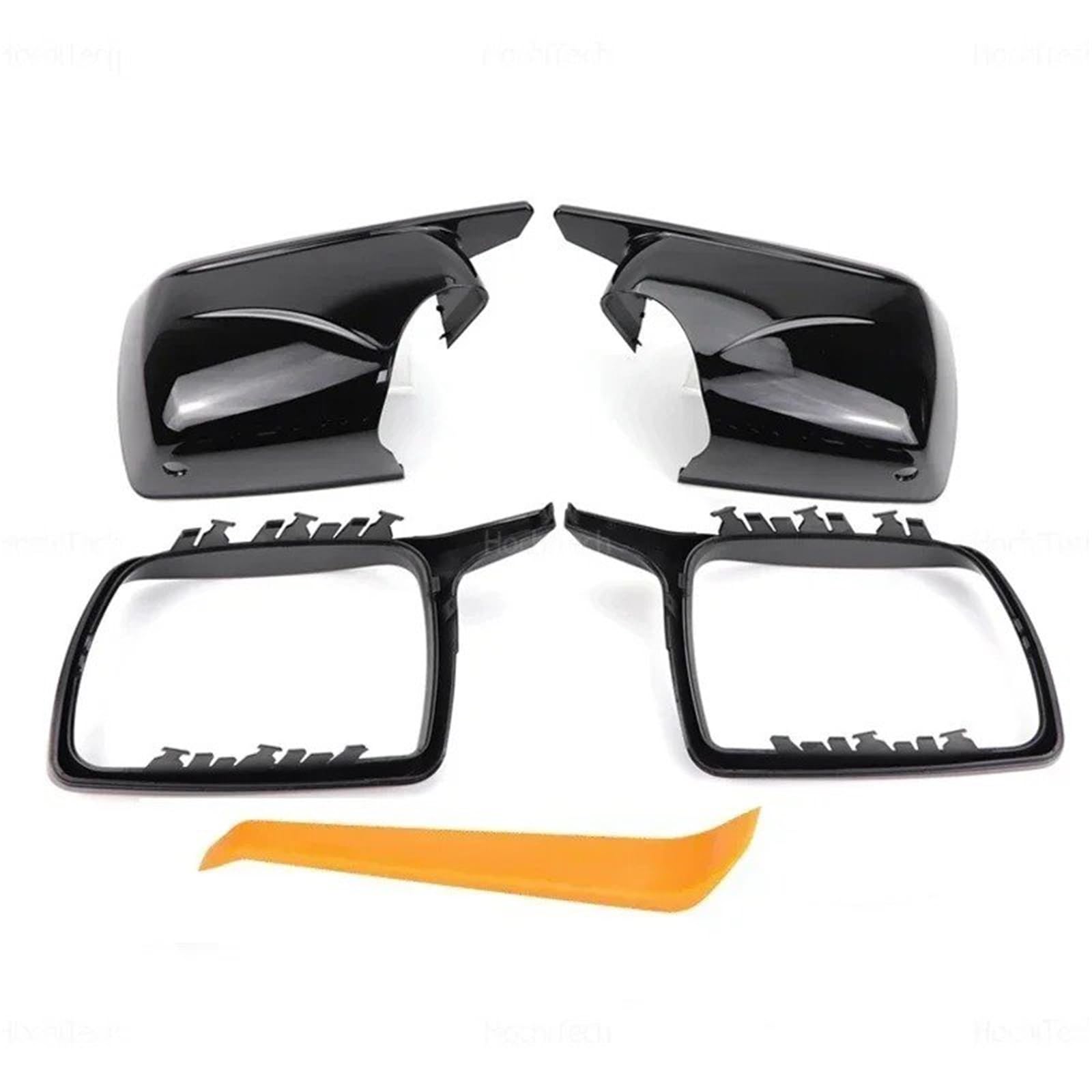 Spiegelkappen Für X5 E53 1999-2006 Seitenspiegelabdeckung Hellschwarz Mit Werkzeug Rückansicht Seitenkofferverkleidung Auto Rückspiegelkappen Rückspiegel Abdeckung(1 Pair Black) von UMDJJU