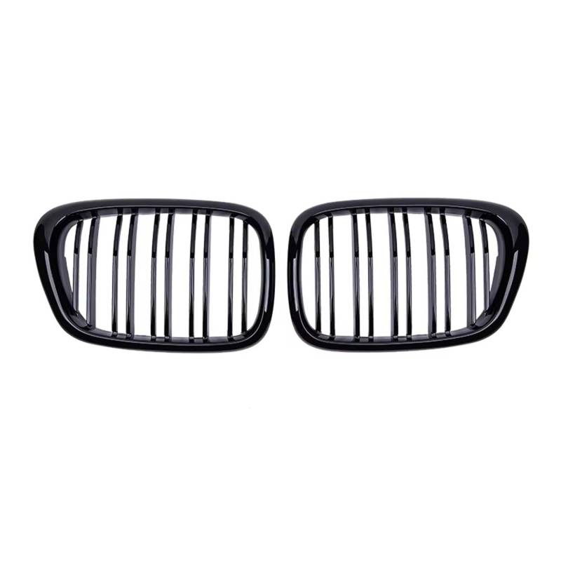 für BMW E39 5 Series 525 528 1999-2003 Auto Front Kühlergrille,Auto Frontstoßstange Radiator Kühlergrille Dekoration,Ersatz Zubehör.,A-Glossy Black von UNCLE LIAO
