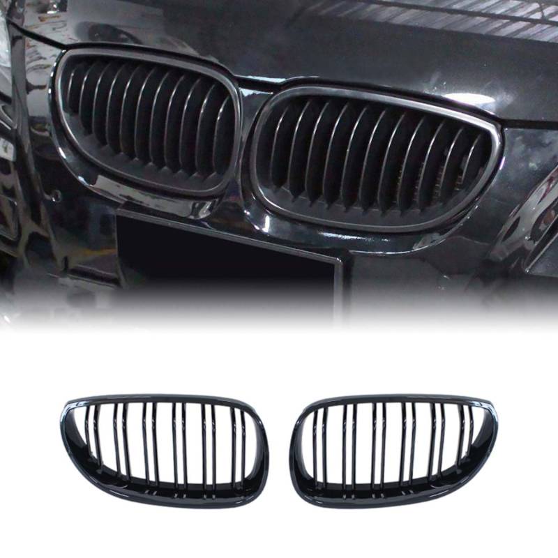 für BMW E60 E61 5 Series 2003-2009 Auto Front Kühlergrille,Auto Frontstoßstange Radiator Kühlergrille Dekoration,Ersatz Zubehör.,A-Black von UNCLE LIAO