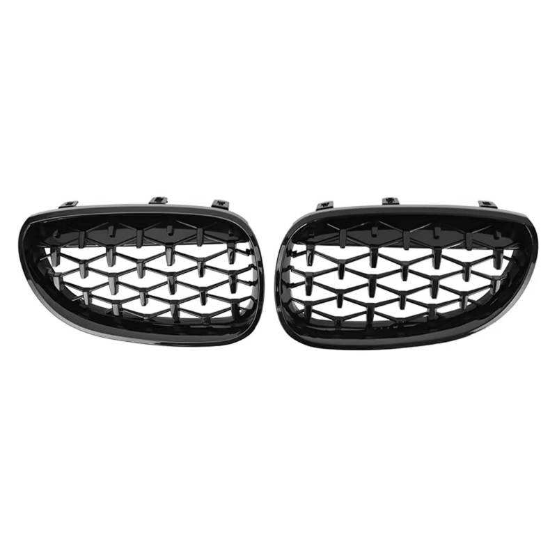 für BMW E60 E61 550i 535i 2004-2009 Auto Front Kühlergrille,Auto Frontstoßstange Radiator Kühlergrille Dekoration,Ersatz Zubehör.,B-Black von UNCLE LIAO