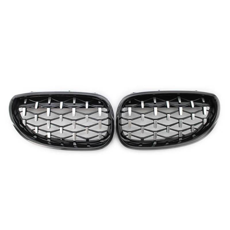 für BMW E60 E61 Serie 5 2003-2010 Auto Front Kühlergrille,Auto Frontstoßstange Radiator Kühlergrille Dekoration,Ersatz Zubehör.,C-Silver And Black von UNCLE LIAO