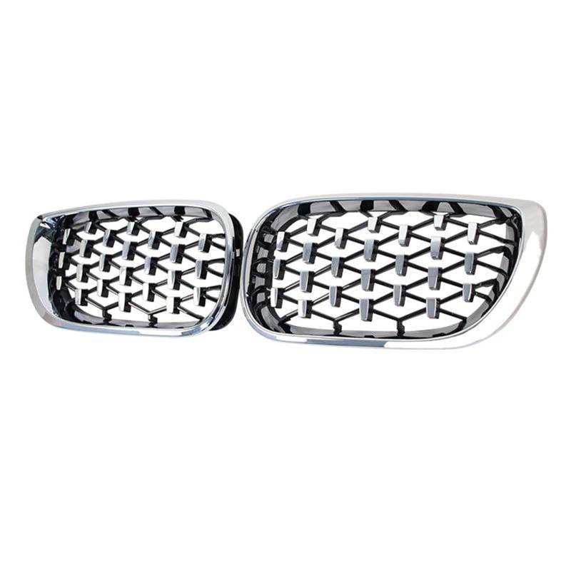 für BMW Serie 3 E46 318i 320i 325i 4 Porte 4DR 2002-2005 Auto Front Kühlergrille,Auto Frontstoßstange Radiator Kühlergrille Dekoration,Ersatz Zubehör.,A- All Silver von UNCLE LIAO