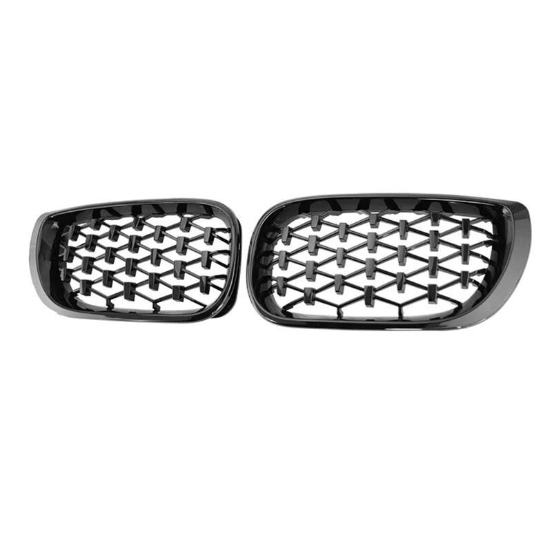 für BMW Serie 3 E46 318i 320i 325i 4 Porte 4DR 2002-2005 Auto Front Kühlergrille,Auto Frontstoßstange Radiator Kühlergrille Dekoration,Ersatz Zubehör.,B-Nero Lucido von UNCLE LIAO
