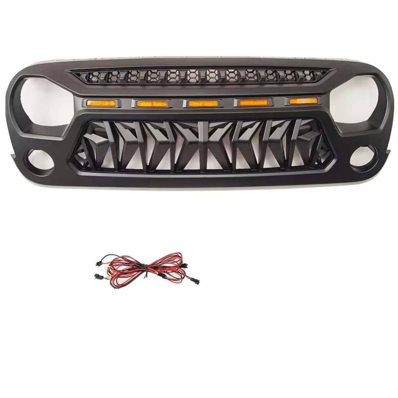 für Jeep Wrangler JK 2007-2017 Auto Front Kühlergrille,Auto Frontstoßstange Radiator Kühlergrille Dekoration,Ersatz Zubehör. von UNCLE LIAO