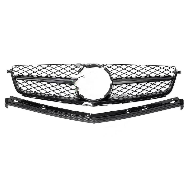 für Mercedes Benz Classe C W204 C63 AMG 2008 2009 2010 2011 Auto Front Kühlergrille,Auto Frontstoßstange Radiator Kühlergrille Dekoration,Ersatz Zubehör.,A-Nero von UNCLE LIAO