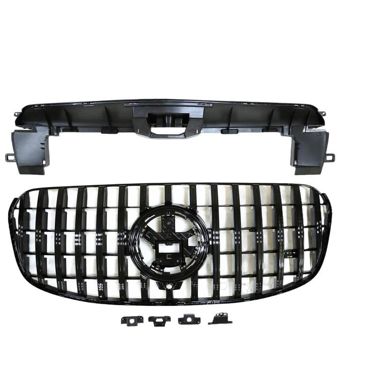 für Mercedes Benz X167 GLS Classe GLS450 GLS500 GLS580 2024 GT Auto Front Kühlergrille,Auto Frontstoßstange Radiator Kühlergrille Dekoration,Ersatz Zubehör.,B-Nero von UNCLE LIAO
