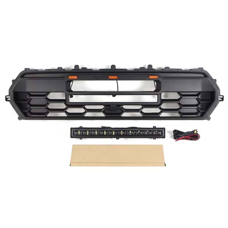 für Toyota Tacoma 4th Gen 2024 4 * 4 TRD Pro Style Matte Black Auto Front Kühlergrille,Auto Frontstoßstange Radiator Kühlergrille Dekoration,Ersatz Zubehör.,A von UNCLE LIAO