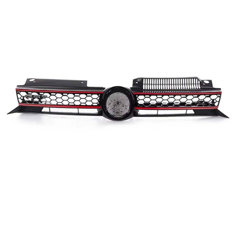 für VW Golf 6 MK6 2009 2010 2011 2012 2013 GTI Style Auto Front Kühlergrille,Auto Frontstoßstange Radiator Kühlergrille Dekoration,Ersatz Zubehör.,A-Red Line von UNCLE LIAO