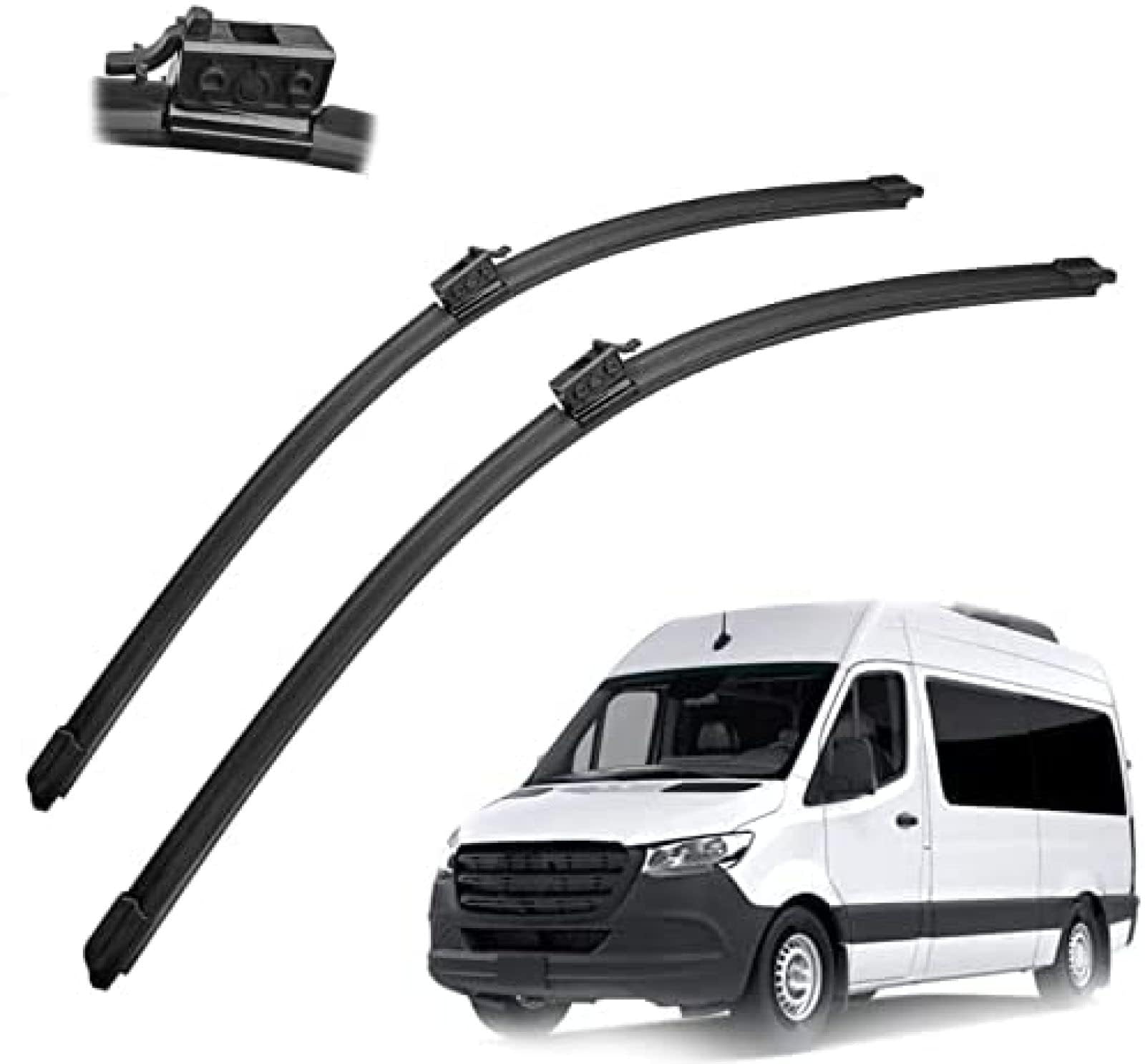 2 Teile/satz Front Scheibenwischer für Mercedes-Benz Sprinter 2018 2019 2020 2021 26 "+24",Autofenster vorne Windschutzscheibe Scheibenwischerblätter Set Kit von UNCRON