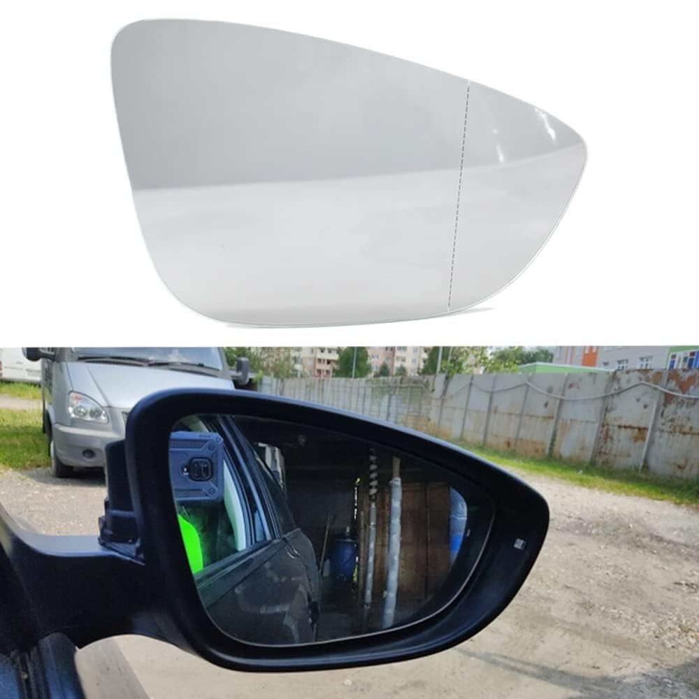 Beheizte Seitenspiegelglas für VW Passat B7 (2011-2015),Beheizbar Asphärisch Mit Trägerplatte Spiegelglas Glas Für Außenpiegel Ersatz,B-Right von UNCRON
