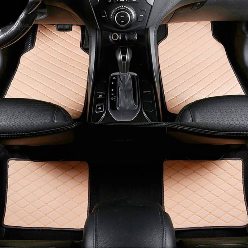 4PCS Fußmatten Auto für Land Rover Range Rover Sport (L494) 5seats/2014-2021 | Leder rutschfeste Teppiche Bodenmatten Innenschutz Zubehör,A/Beige von UNDEX