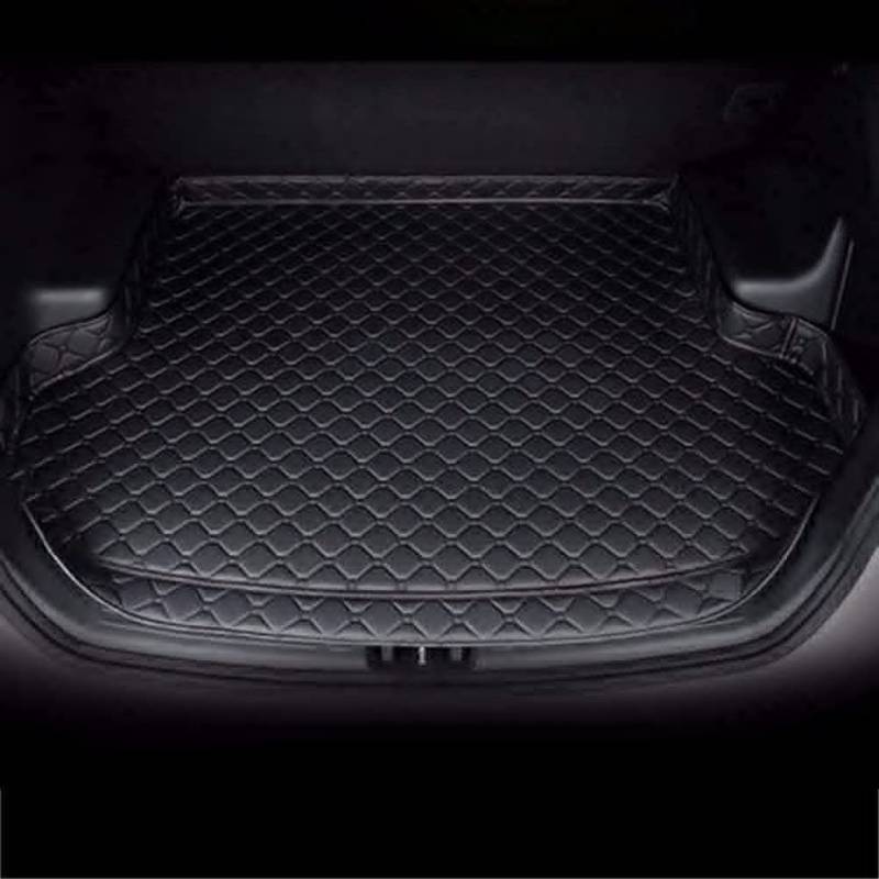 Auto Leder Kofferraummatten für Tesla Model X 5-Seats 2015-2022, wasserdichte Schutzmatte Rutschfestes Aufbewahrungspolster Innenzubehör,A/Black von UNDEX