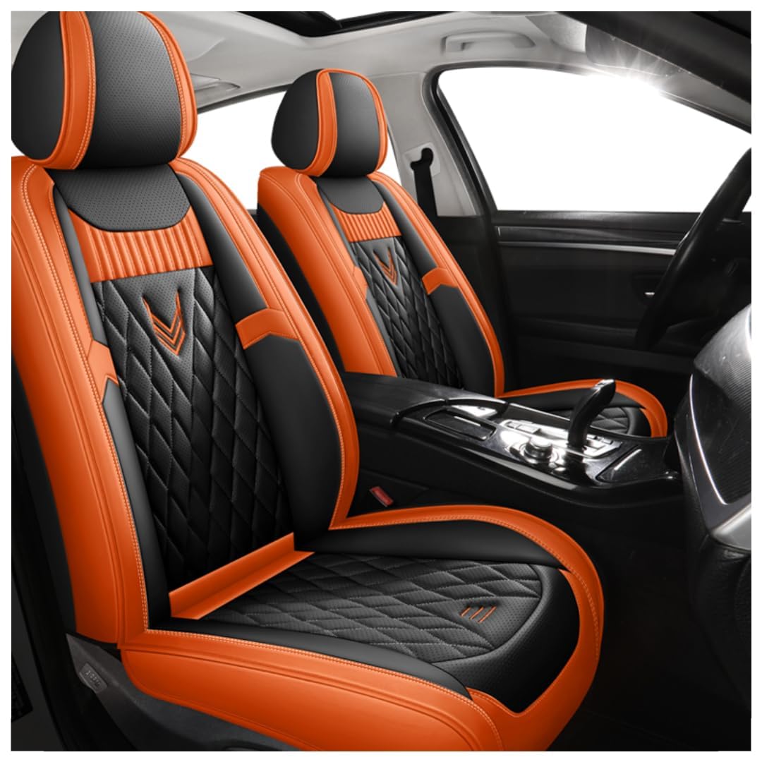 UNGOOR Autositzbezüge für Mitsubishi ASX L200 Outlander EX PHEV Car Seat Cover Auto Schonbezüge Auto Sitzbezug Wasserdicht Sitzschoner Auto Zubehör.,H-Black orange von UNGOOR