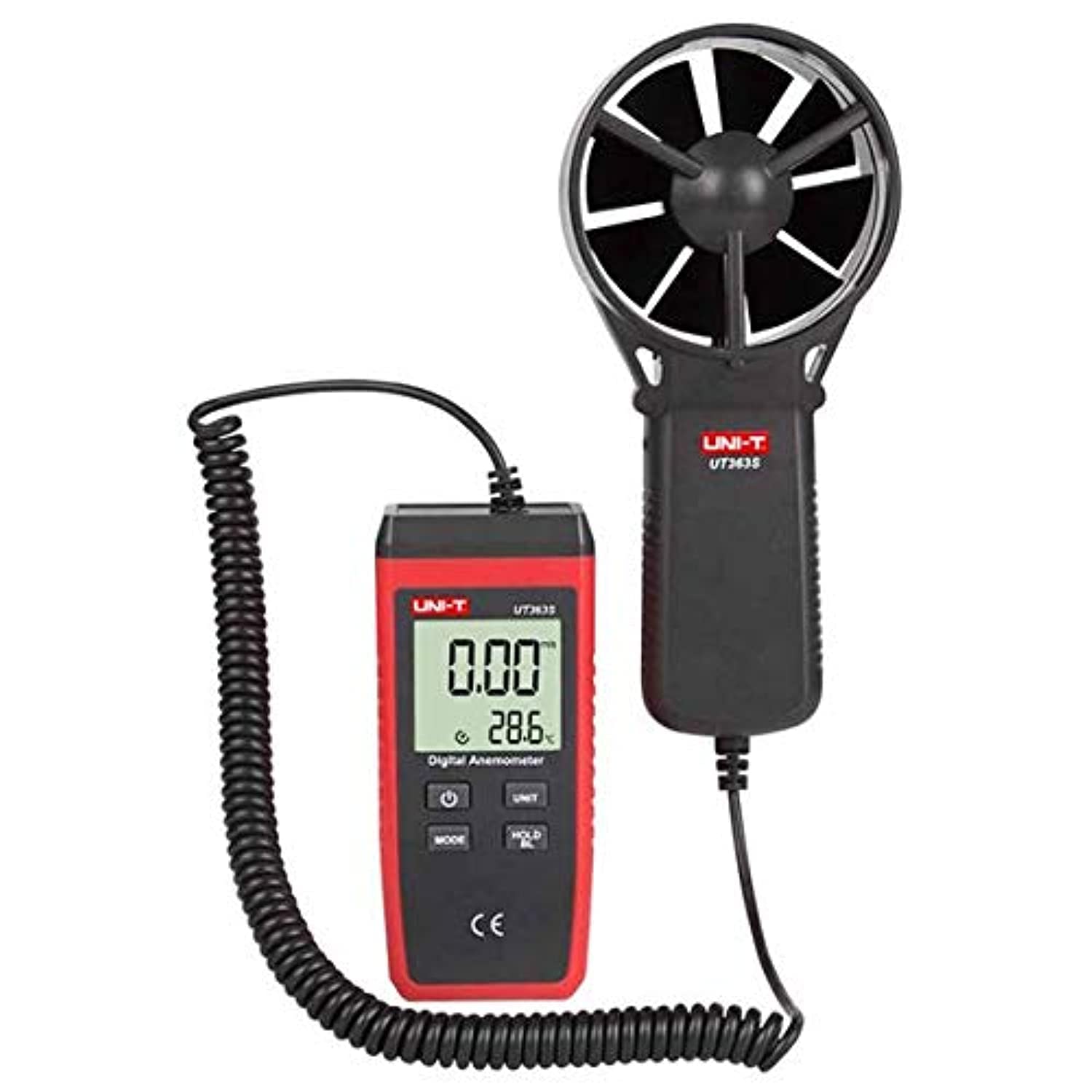 UNI-T UT363S Digitaler Windmesser, 0,4 m/s-30 m/s, -10 °C-50 °C/14 °F-122 °F von Uni-T