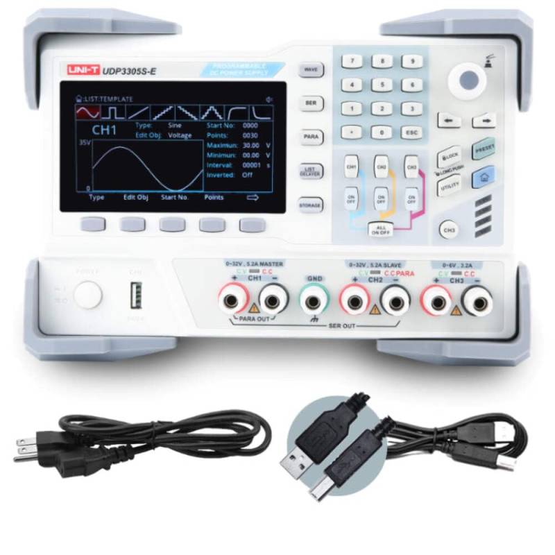 UNI-T UDP3305S-E programmierbares lineares DC Labornetzgerät Labor-Netzteil mit 4 Kanäle, 328W, 10mV,1mA Resolution; Spannung<0.3%+20mV Strom<0.2%+5mA Einstellgenauigkeit von UNI-TREND