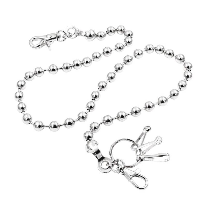 UNIQSUM Schlichte Ball-Kette Biker Punk Schlüsselanhänger Jeans Kette, Silber (silber), Large von UNIQSUM