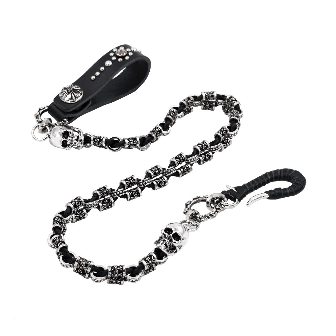 uniqsum Kreuz Totenkopf Geldbörse Leder geflochten Charms Kette Biker Punk Schlüssel Kette mit Haken Snap Schließung uniqsum Kreuz Totenkopf Geldbörse Leder geflochten Charms Kette Biker Punk Schlüssel Kette mit Haken Snap Schließung von UNIQSUM