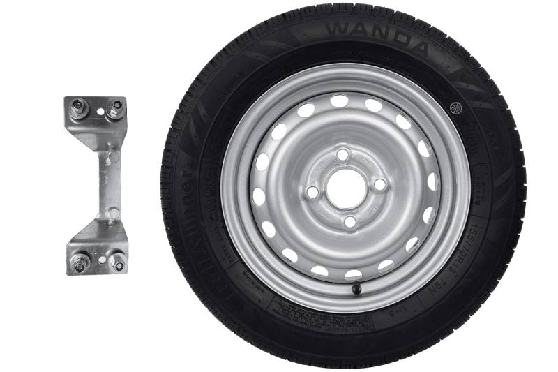 Ersatzrad für Anhänger 155/70 R13 79N XL RIM 4x100 ET:30 57mm + Halterung von UNITRAILER