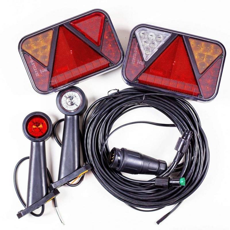 Mantes Lichtset: FRISTOM LED-Rückleuchten + HORPOL LED-Seitenmarkierungsleuchten 5,5 m 13-poliger Kabelbaum von UNITRAILER