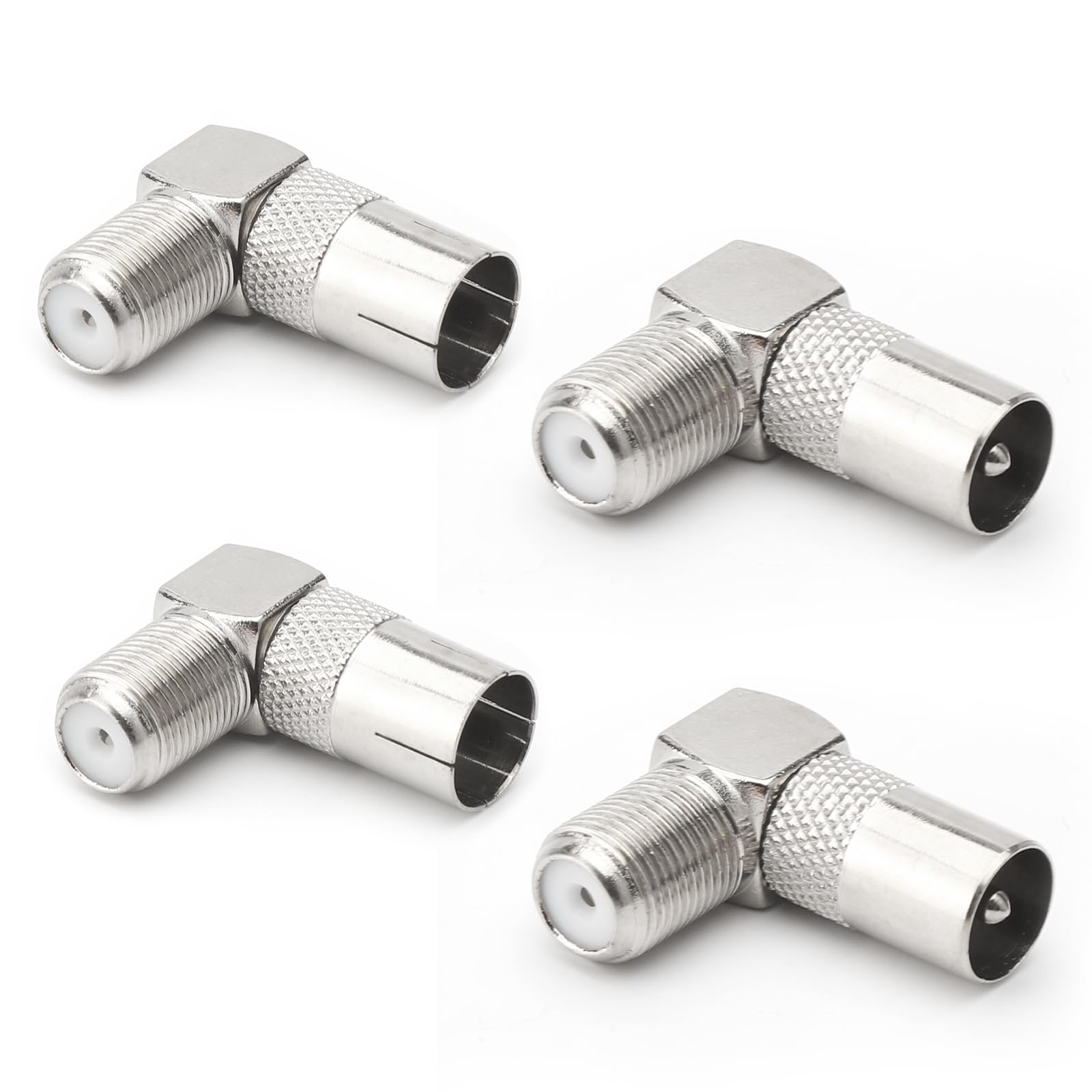 UOCAI 4 STK 90-Grad-F-Typ-Buchse auf PAL-Stecker/Buchse,TV-Antenne Koax-Buchsenstecker an F-Buchse 90 ° rechtwinklig abgewinkelter Adapterstecker,rechtwinklige Satellitenantennen-HF-Koaxialadapter UOCAI 4 STK 90-Grad-F-Typ-Buchse auf PAL-Stecker/Buchse,TV-Antenne Koax-Buchsenstecker an F-Buchse 90 ° rechtwinklig abgewinkelter Adapterstecker,rechtwinklige Satellitenantennen-HF-Koaxialadapter von UOCAI