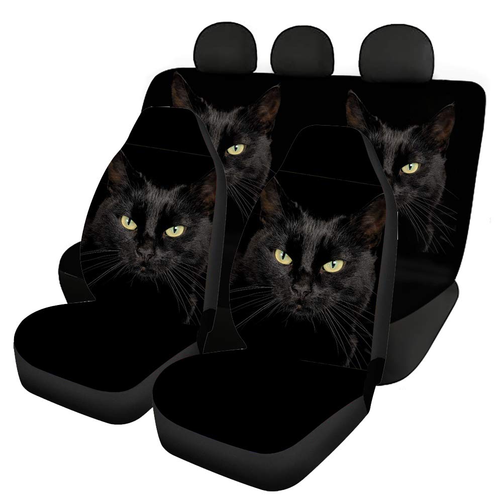 UOIMAG Schwarze Katze Autositzbezug Vollständiger Satz von 4 Autositzschoner Auto Vordersitzbezug Rücklehnenschutz Universelle Passform UOIMAG Schwarze Katze Autositzbezug Vollständiger Satz von 4 Autositzschoner Auto Vordersitzbezug Rücklehnenschutz Universelle Passform von UOIMAG